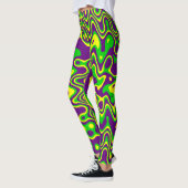 Leggings [Mardi Gras OpArt] Jaune violet vert (Gauche)