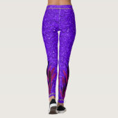 Leggings Mardi Gras Plumes violettes Parties scintillant Le (Dos)