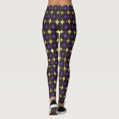 LEGGINGS MARDI GRAS PURPLE BLACK GOLD ACTIVE LEGINGS (Dos)