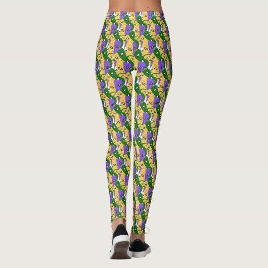 Leggings Mardi Gras Tragic Comic Mask (Dos)