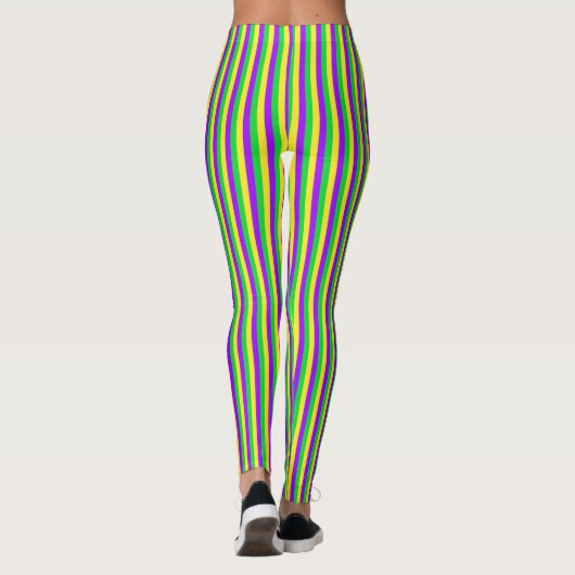 Leggings Mardi Gras Vert, Jaune, Violet (Dos)