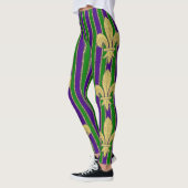 Leggings Mardi Gras Verticales Stripes & Fleur de Lys (Gauche)