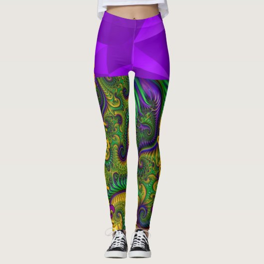 Leggings Mardi Gras Violet Jambes de femmes Pantalons viole (Devant)