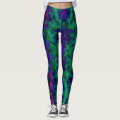 Leggings Mardi Gras Violet Vert Fleur di Lis (Devant)
