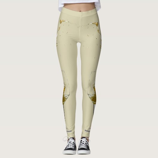 Leggings Mariage de la fête de Vin Blanc Splashed (Devant)
