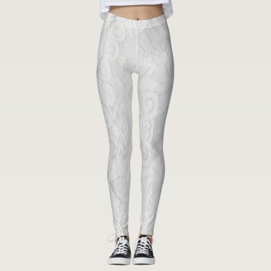 Leggings Mariage en dentelle blanche  (Devant)