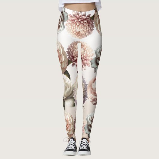 Leggings Mariage floral rose rose pâle (Devant)
