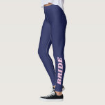 Leggings Mariée Bleu Nuit Enterrement de Vie de Jeune Fille<br><div class="desc">Célébrez votre parcours de mariée avec style avec ces leggings bleu marine "Mariée", parfaits pour les soirées d'enterrement de vie de jeune fille, les courses de planification de mariage ou les voyages de lune de miel. Avec un lettrage rose audacieux le long de la jambe, ce design amusant et confortable...</div>
