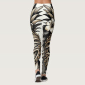 Leggings Mariée et Marié Tête de Tiki Ananas Aloha Mariage  (Dos)