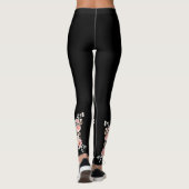 Leggings Mariée noire florale et femme de ménage (Dos)