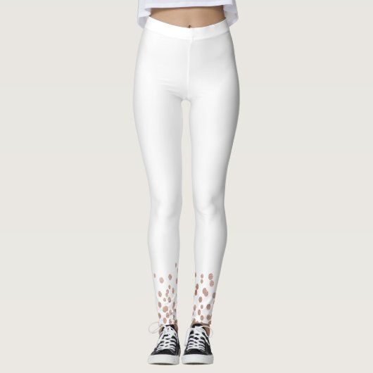 Leggings Mariée Rose Gold Paillettes Blanches (Devant)
