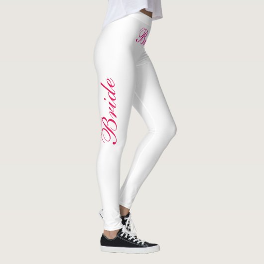 Leggings mariée rose sur blanc (Droite)