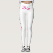 Leggings mariée rose sur blanc (Devant)