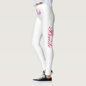 Leggings mariée rose sur blanc (Gauche)