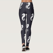 Leggings marine bleu et blanc SEAHORSE nautique (Dos)