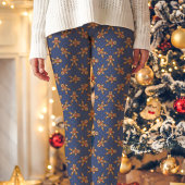 Leggings Marine Bleu pain d'épices homme Polka Dot Noël