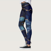 Leggings Marine Blue Gold Parties scintillant Marble Gemsto (Gauche)