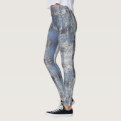 Leggings Marine Blue Grunge Denim Texture | (Gauche)