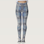 Leggings Marine Blue Grunge Denim Texture | (Devant)