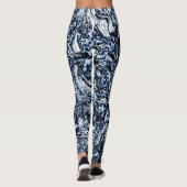 Leggings Marine Blue Nature Motif Abstrait (Dos)