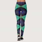 Leggings Marine, diamant Turquoise et or (Dos)