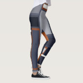 Leggings Marine et rouille Mid-Century Motif moderne (Droite)