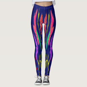 Leggings marineblauw met bloemmotief