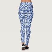 Leggings Marocain bleu et blanc moderne Casbah Damask (Dos)