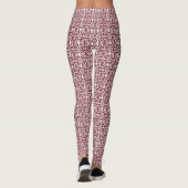 Leggings Maroon avec Motif de dentelle Crochet blanc (Dos)