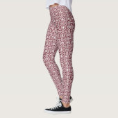 Leggings Maroon avec Motif de dentelle Crochet blanc (Gauche)