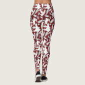 Leggings Maroon blanc équipe couleurs girly volleyballs mot (Dos)