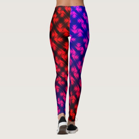 Leggings Maroon couleur géométrique design simple (Dos)
