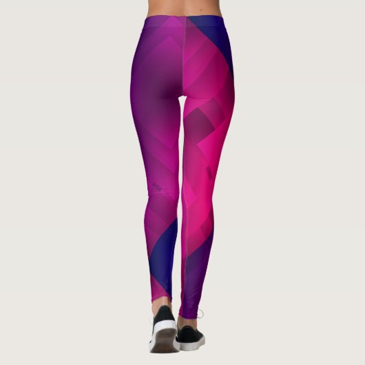 Leggings Maroon couleur géométrique design simple (Dos)