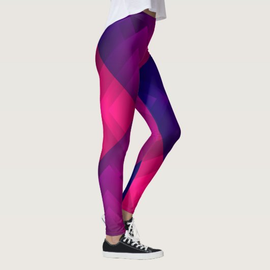 Leggings Maroon couleur géométrique design simple (Droite)