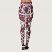 Leggings Maroon de l'harmonie de Blossom et jambe florale r (Dos)