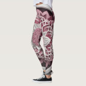 Leggings Maroon de l'harmonie de Blossom et jambe florale r (Gauche)
