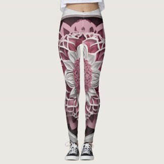 Leggings Maroon de l'harmonie de Blossom et jambe florale r