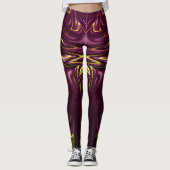 Leggings ~ maroon gold (Voorkant)