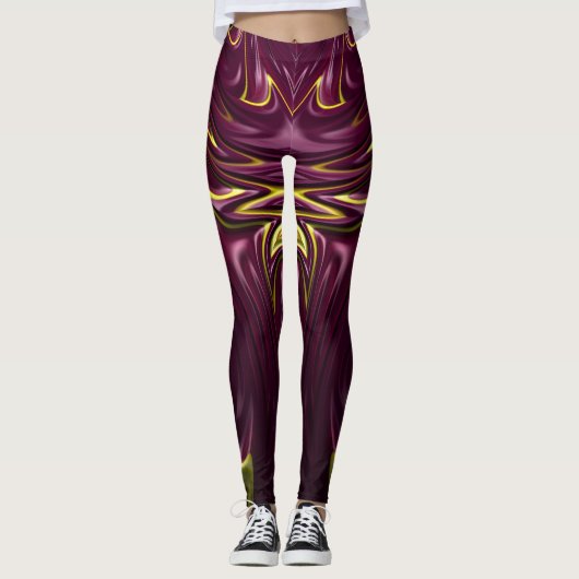 Leggings ~ maroon gold (Voorkant)