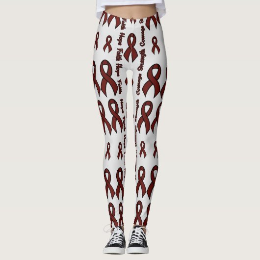 Leggings Maroon Hope Faith Force Courage...APS (Devant)