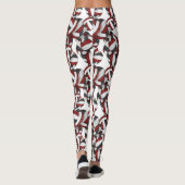 Leggings Maroon noir équipe couleurs girly volleyballs moti (Dos)