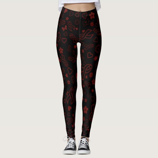 Leggings Maroon Ribbons Multi...APS (Devant)