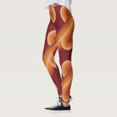 Leggings Maroon Rouge Orange Cercles Fusion Art Motif (Gauche)