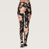 Leggings Marque stylisée en script sur les côtés Fleurs noi (Dos)