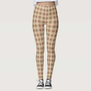 Leggings Marron Beige Brun Buffalo Carreaux À Carreaux Bran