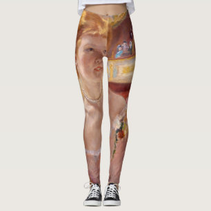 Leggings Mary Cassatt - Femme avec collier de perle dans un