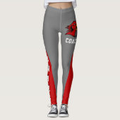 Leggings Mascotte de l'équipe et du ventilateur rouge et gr (Devant)