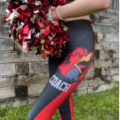 Leggings Mascotte noire et rouge pour l'équipe et le ventil