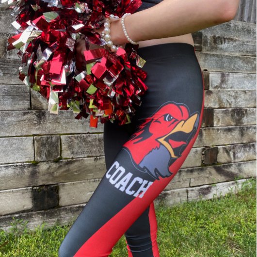Leggings Mascotte noire et rouge pour l'équipe et le ventil