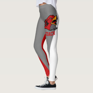 Leggings Mascotte rouge/grise/blanche de l'équipe et des fa